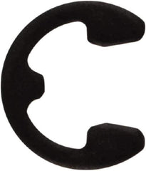 Rotor Clip - 0.102" Groove Diam, 9/64" Shaft Diam, Phosphate Steel, E Style External Retaining Rings - 0.02" Groove Width, 0.019" Groove Depth, 0.015" Ring Thickness, Grade 1060-1090 - USA Tool & Supply