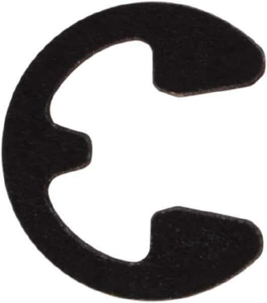 Rotor Clip - 0.074" Groove Diam, 3/32" Shaft Diam, Phosphate Steel, E Style External Retaining Rings - 0.02" Groove Width, 0.01" Groove Depth, 0.015" Ring Thickness, Grade 1060-1090 - USA Tool & Supply