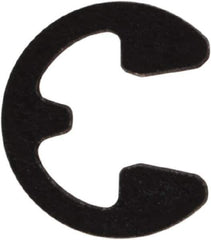 Rotor Clip - 0.074" Groove Diam, 3/32" Shaft Diam, Phosphate Steel, E Style External Retaining Rings - 0.02" Groove Width, 0.01" Groove Depth, 0.015" Ring Thickness, Grade 1060-1090 - USA Tool & Supply