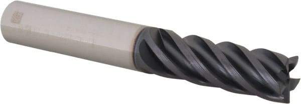 Iscar - 1/2", 5 Flute, Single End, Solid Carbide, Corner Chamfer End Mill - 3-1/2" OAL, 38° Helix, Right Hand Flute, 1-1/4" LOC, Right Hand Cut - USA Tool & Supply
