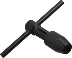 Cle-Line - 7/32 to 1/2" Tap Capacity, T Handle Tap Wrench - 3-5/8" Overall Length - USA Tool & Supply