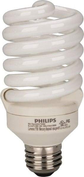 Philips - 26 Watt Fluorescent Residential/Office Medium Screw Lamp - 5,000°K Color Temp, 1,700 Lumens, 120 Volts, EL/mDT, 10,000 hr Avg Life - USA Tool & Supply