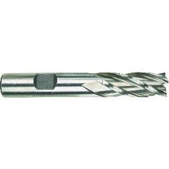 2 Dia. x 4-1/2 Overall Length 6-Flute Square End High Speed Steel SE End Mill-Round Shank-Center Cut-Uncoated - USA Tool & Supply