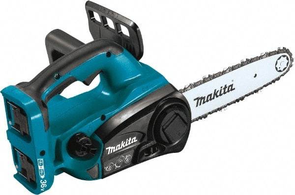 Makita - 36 Volt, 1650 Ft/min, Battery Powered Chainsaw - 12" Guide Bar Length, 3/8" Chain Pitch - USA Tool & Supply