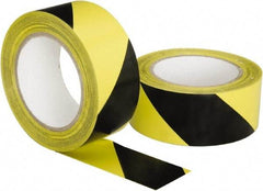 Ability One - Black & Yellow Striped Vinyl Tape - 2" Wide x 108' Long, General Traffic - USA Tool & Supply