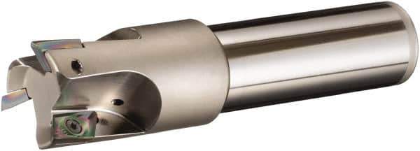 Sumitomo - 40mm Cut Diam, 32mm Shank Diam, 220mm OAL, Indexable Square Shoulder End Mill - AECT Inserts, Cylindrical Shank, 90° Lead Angle, Through Coolant, Series WaveMill - USA Tool & Supply