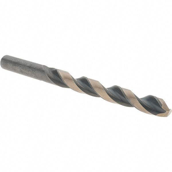 Value Collection - 3/8" 135° High Speed Steel Jobber Drill - Oxide/Gold Finish, Right Hand Cut, Spiral Flute, Straight Shank, 5" OAL, Split Point - USA Tool & Supply