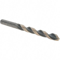 Value Collection - 3/8" 135° High Speed Steel Jobber Drill - Oxide/Gold Finish, Right Hand Cut, Spiral Flute, Straight Shank, 5" OAL, Split Point - USA Tool & Supply