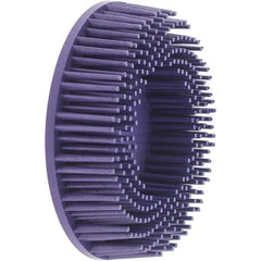 Value Collection - 3" 36 Grit Ceramic Straight Disc Brush - Very Coarse Grade, Type R Quick Change Connector, 3/4" Trim Length, 0.37" Arbor Hole - USA Tool & Supply