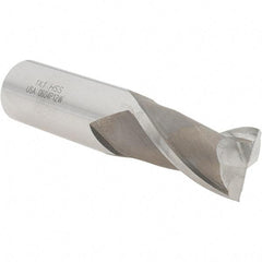 Value Collection - 1", 1-5/8" LOC, 1" Shank Diam, 4-1/8" OAL, 2 Flute, High Speed Steel Square End Mill - Single End, Uncoated, Spiral Flute, 30° Helix, Centercutting, Right Hand Cut, Right Hand Flute - USA Tool & Supply