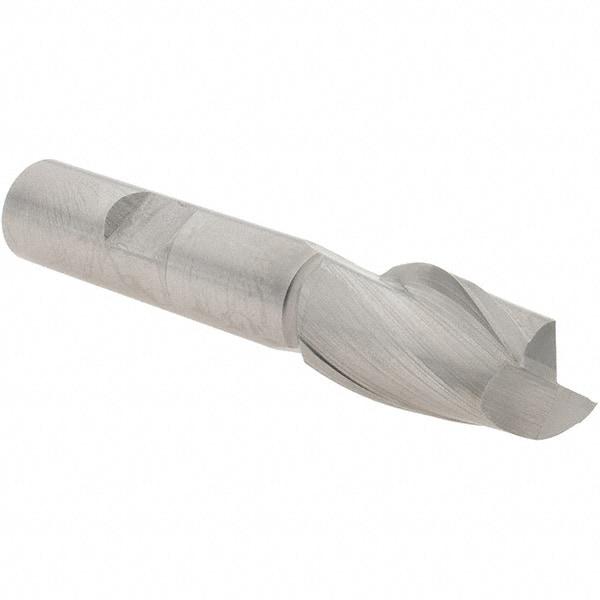 Value Collection - 5/8", 1-1/8" LOC, 1/2" Shank Diam, 3-1/8" OAL, 2 Flute, High Speed Steel Square End Mill - Single End, Uncoated, Spiral Flute, 30° Helix, Centercutting, Right Hand Cut, Right Hand Flute - USA Tool & Supply