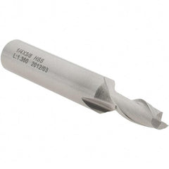 Value Collection - 1/4", 1/2" LOC, 3/8" Shank Diam, 2-5/16" OAL, 2 Flute, High Speed Steel Square End Mill - Single End, Uncoated, Spiral Flute, 30° Helix, Centercutting, Right Hand Cut, Right Hand Flute - USA Tool & Supply