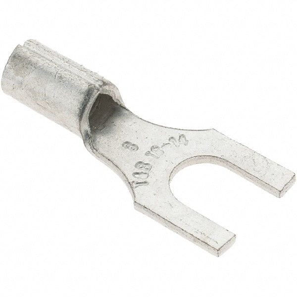 Value Collection - #8 Stud, 18 to 14 AWG Compatible, Noninsulated, Crimp Connection, Standard Fork Terminal - USA Tool & Supply