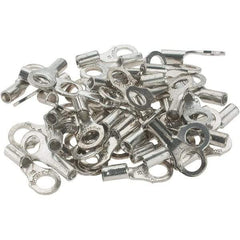 Value Collection - 18-14 AWG Noninsulated Crimp Connection D Shaped Ring Terminal - #10 Stud, Tin Plated Copper Contact - USA Tool & Supply