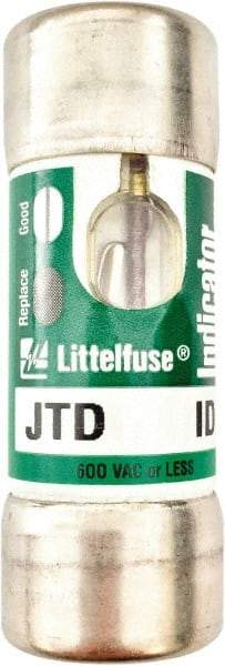 Littelfuse - 300 VDC, 600 VAC, 25 Amp, Time Delay General Purpose Fuse - 2-1/4" OAL, 20 at DC, 200/300 at AC kA Rating, 13/16" Diam - USA Tool & Supply