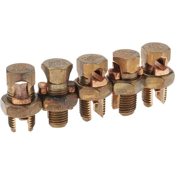 Value Collection - 8 to 4 AWG, Bronze Alloy, Split Bolt Connector - 17/32" Head Width - USA Tool & Supply