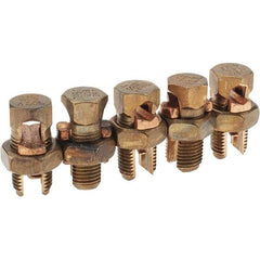 Value Collection - 8 to 4 AWG, Bronze Alloy, Split Bolt Connector - 17/32" Head Width - USA Tool & Supply