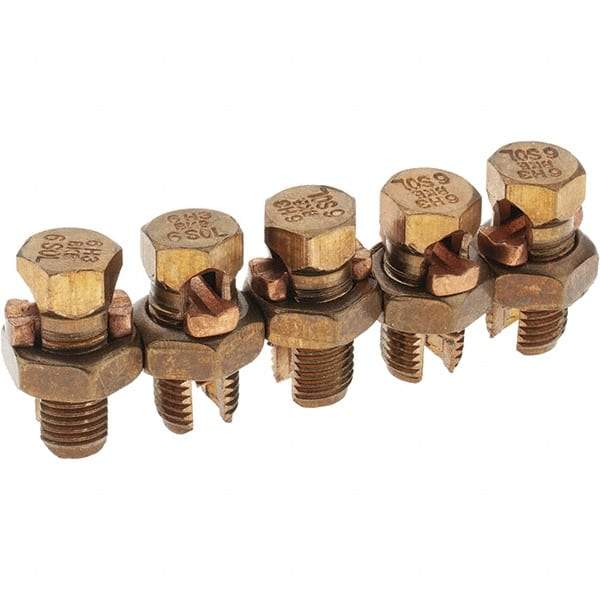 Value Collection - 10 to 6 AWG, Bronze Alloy, Split Bolt Connector - 15/32" Head Width - USA Tool & Supply