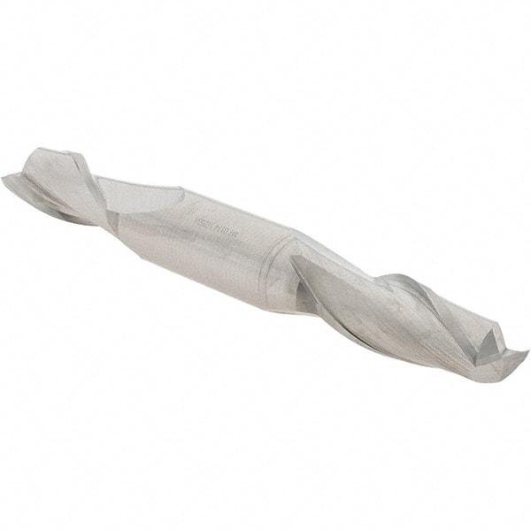 Value Collection - 9/16", 1-1/8" LOC, 5/8" Shank Diam, 4-1/2" OAL, 2 Flute, High Speed Steel Square End Mill - Double End, Uncoated, Spiral Flute, 30° Helix, Centercutting, Right Hand Cut, Right Hand Flute - USA Tool & Supply