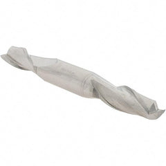 Value Collection - 9/16", 1-1/8" LOC, 5/8" Shank Diam, 4-1/2" OAL, 2 Flute, High Speed Steel Square End Mill - Double End, Uncoated, Spiral Flute, 30° Helix, Centercutting, Right Hand Cut, Right Hand Flute - USA Tool & Supply