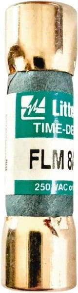 Value Collection - 250 VAC, 8 Amp, Time Delay Plug Fuse - 1-1/2" OAL, 10 at AC kA Rating, 13/32" Diam - USA Tool & Supply