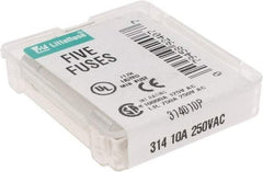 Value Collection - 250 VAC, 10 Amp, Fast-Acting Miniature Glass/Ceramic Fuse - 1-1/4" OAL, 1/4" Diam - USA Tool & Supply