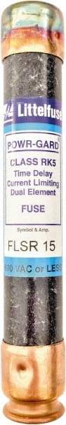 Value Collection - 300 VDC, 600 VAC, 15 Amp, Time Delay General Purpose Fuse - 200 kA Rating - USA Tool & Supply