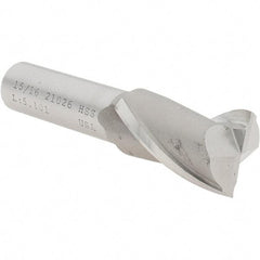 Value Collection - 15/16", 1-1/2" LOC, 5/8" Shank Diam, 3-5/8" OAL, 2 Flute, High Speed Steel Square End Mill - Single End, Uncoated, Spiral Flute, 30° Helix, Centercutting, Right Hand Cut, Right Hand Flute - USA Tool & Supply