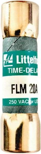 Value Collection - 250 VAC, 20 Amp, Time Delay Plug Fuse - 1-1/2" OAL, 10 at AC kA Rating, 13/32" Diam - USA Tool & Supply