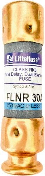 Value Collection - 125 VDC, 250 VAC, 30 Amp, Time Delay General Purpose Fuse - 2" OAL, 200 kA Rating, 9/16" Diam - USA Tool & Supply