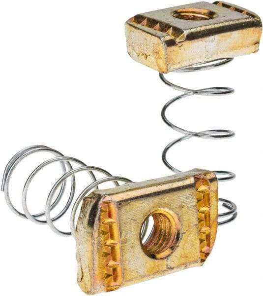 Value Collection - Steel Channel Nut with Spring for 3/8" Conduit - For Use with 1-1/2" Channel & 1-5/8" Channel - USA Tool & Supply