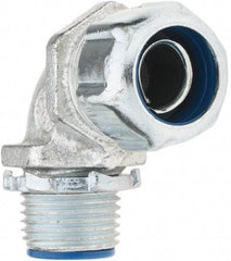 Value Collection - 3/8" Trade, Malleable Iron Threaded Angled FMC & Liquidtight Conduit Connector - Insulated - USA Tool & Supply