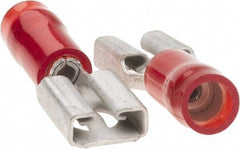 Value Collection - 22 to 18 AWG, Nylon, Partially Insulated, Female Wire Disconnect - 1/4" Wide Tab, Red, CSA Certified, UL Listed - USA Tool & Supply