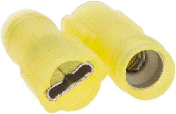 Value Collection - 12 to 10 AWG, Nylon, Fully Insulated, Female Wire Disconnect - 1/4" Wide Tab, Yellow - USA Tool & Supply