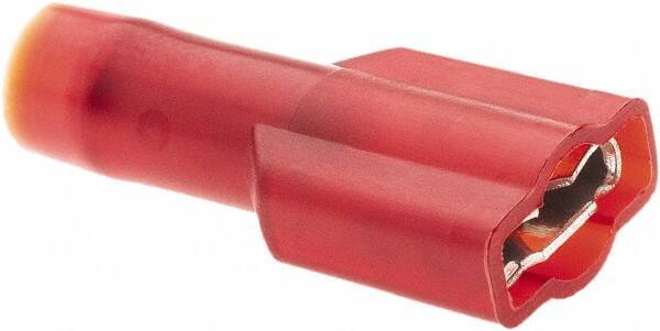 Value Collection - 22 to 18 AWG, Nylon, Fully Insulated, Female Wire Disconnect - 1/4" Wide Tab, Red - USA Tool & Supply