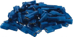 Value Collection - 16 to 14 AWG, Nylon, Fully Insulated, Female Wire Disconnect - 1/4" Wide Tab, Blue, CSA Certified, UL Listed - USA Tool & Supply