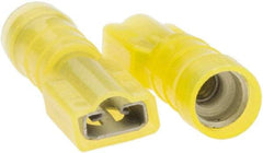 Value Collection - 12 to 10 AWG, Nylon, Fully Insulated, Female Wire Disconnect - 1/4" Wide Tab, Yellow, CSA Certified, UL Listed - USA Tool & Supply