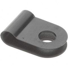 Value Collection - 1/8" Bundle Diam, 0.167" Hole, Nylon Clamp - Black - USA Tool & Supply