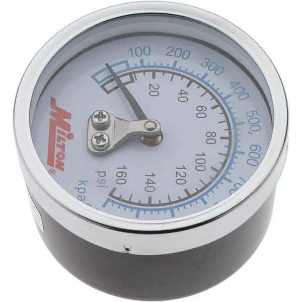 Value Collection - 2" Dial, 1/4 Thread, 0-160 Scale Range, Pressure Gauge - Back Connection Mount - USA Tool & Supply