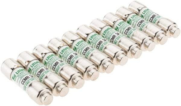 Value Collection - 300 VDC, 600 VAC, 3 Amp, Time Delay General Purpose Fuse - 300 at AC kA Rating - USA Tool & Supply