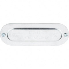 Value Collection - 1-1/4" & 1-1/2" Trade, Aluminum Conduit Body Cover Plate - Use with Conduit & Conduit Fittings, Service Entrance Connectors - USA Tool & Supply