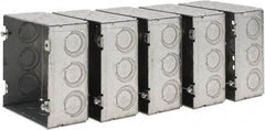 Value Collection - (17) 1/2 & 3/4" Knockouts, Steel Square Junction Box - 4-11/16" Overall Height x 4-11/16" Overall Width x 2-1/8" Overall Depth - USA Tool & Supply
