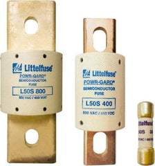 Value Collection - 450 VDC, 500 VAC, 50 Amp, Fast-Acting Semiconductor/High Speed Fuse - Bolt-on Mount, 3-3/16" OAL, 20 at DC, 200 at AC kA Rating, 13/16" Diam - USA Tool & Supply