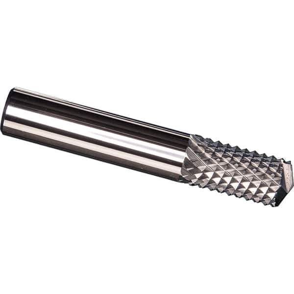Made in USA - 1/4" Diam, 1" LOC, Drill Point End, Solid Carbide Diamond Pattern Router Bit - Right Hand Cut, 3" OAL, 1/4" Shank Diam, Use on Carbon & Honeycomb, Carbon Fiber, Composite, Fiberglass, Graphite - USA Tool & Supply