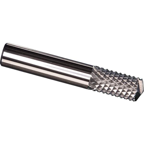 Made in USA - 1/4" Diam, 1" LOC, Drill Point End, Solid Carbide Diamond Pattern Router Bit - Right Hand Cut, 2-1/2" OAL, 1/4" Shank Diam, Use on Carbon & Honeycomb, Carbon Fiber, Composite, Fiberglass, Graphite - USA Tool & Supply