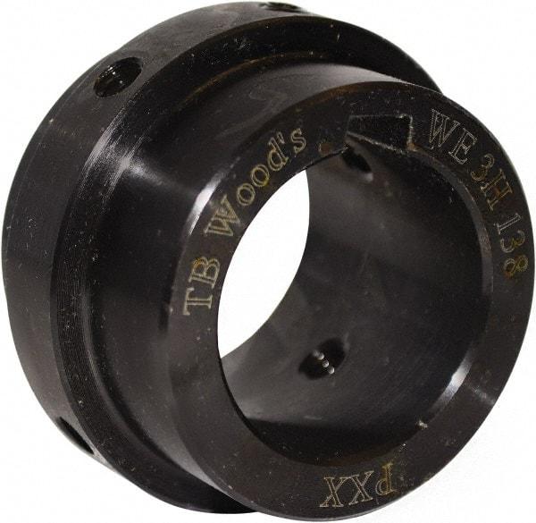 TB Wood's - 2-1/8" Bore, 1/2" x 1/4" Keyway Width x Depth, 3.65" Hub, WE10 Flexible Coupling Shaft Hub - 3.65" OD, 1.88" OAL, Steel, Type BTS - USA Tool & Supply