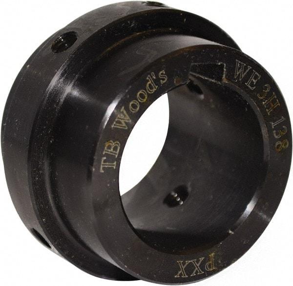 TB Wood's - 1-5/8" Bore, 3/8" x 3/16" Keyway Width x Depth, 2.6" Hub, WE4 Flexible Coupling Shaft Hub - 2.6" OD, 1.69" OAL, Steel, Type BTS - USA Tool & Supply