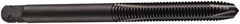 DORMER - M2x0.40 Metric Coarse, 3 Flute, Oxide Finish, Cobalt Spiral Point Tap - Plug Chamfer, Right Hand Thread, 41mm OAL, 8mm Thread Length, 2.5mm Shank Diam, 6H Class of Fit, Series E001 - Exact Industrial Supply