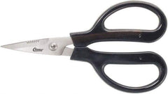 Clauss - 3" LOC, 9-1/4" OAL Stainless Steel Blunt Point Trimmers - Serrated, Plastic Handle, For Paper, Fabric - USA Tool & Supply