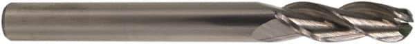 M.A. Ford - 1/8" Diam, 1/2" LOC, 3 Flute Solid Carbide Ball End Mill - TiB2 Finish, Single End, 1-1/2" OAL, 1/8" Shank Diam, Spiral Flute - USA Tool & Supply